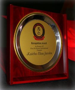 Recognition Award - Founder Kaicho Elias Jacobs